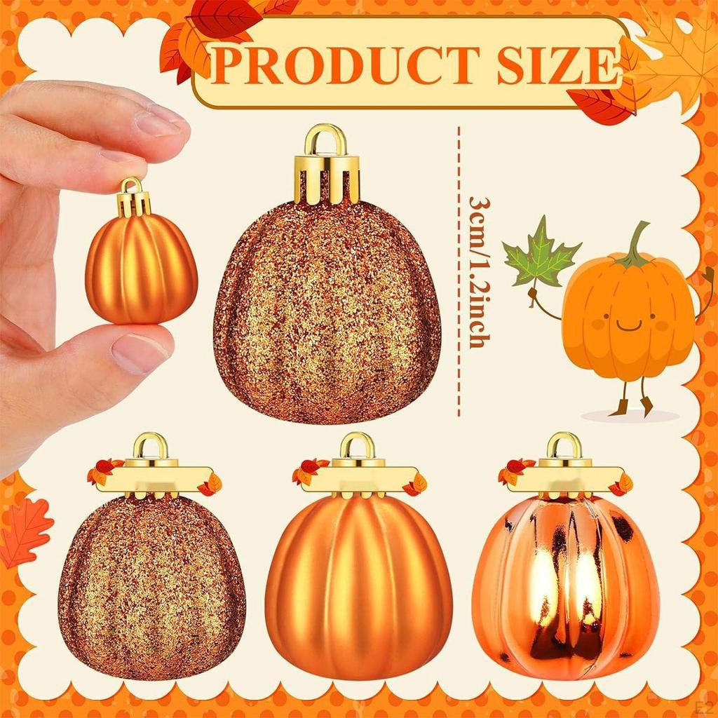 12 Pieces Pumpkin Hanging Decoration Pendant Mini Versatile Stable Including Fastening