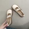 Mary Jane women's shoes summer 2025 new models with skirts big head single shoes muffin platform French black small leather shoes