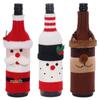 Christmas Wine Bottle Covers: Knitted Santa & Snowman Decorations for Holiday Dining