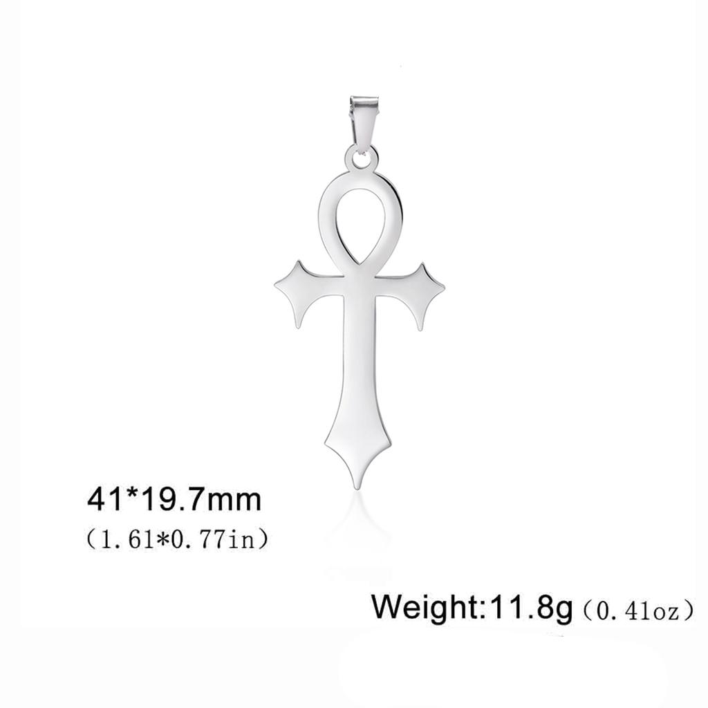 LIKGREAT Egyptian Ankh Cross Egypt Eye Pendant for Necklace Earrings Stainless Steel Eye of Horus Charms for Jewelry Making DIY