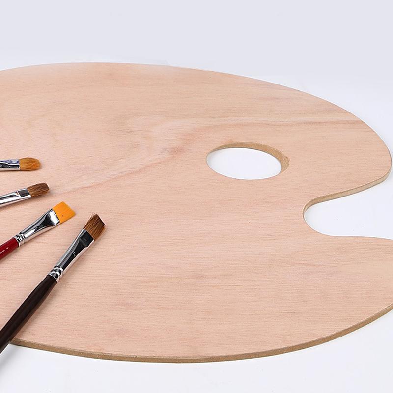 1 Pcs Wooden Oval Palette,Acrylic Palette,Fine Arts Oil Painting Palette,Gouache Acrylic Painting Palette HH-03