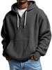 Men's Vintage Waffle Weave Half-Zip Hooded Sweatshirt for Autumn/Winter