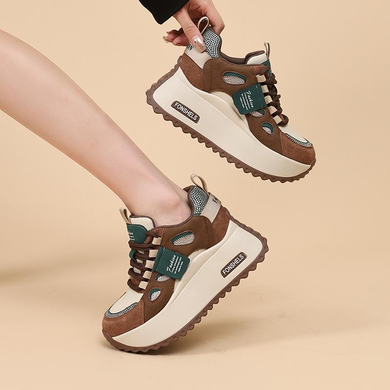 Women's 8cm Height Increase Forrest Gump Shoes Autumn and Winter Thick-soled Casual All-match Sports All-match Daddy Shoes