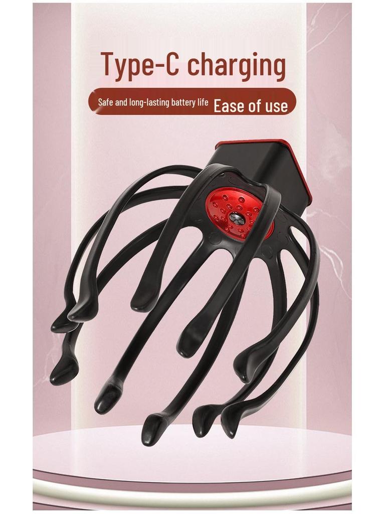 Automatisches Kraken Kopfhautmassagegerät: Kopfvibration, Reinigung, Entspannung und Einschlafhilfe