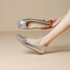 Girls' Champagne Flat Ballet Shoes with Bowknot, Soft Sole Low-Cut Grandma Shoes, Stylish Casual Single Shoes for Daily Wear XW-977-18