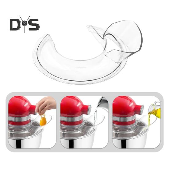 Scut de turnare pentru KitchenAid, preveni stropirea, accesoriu de turnare pentru bol de amestecare, protecție împotriva stropirii pentru boluri de 4,5-5 litri