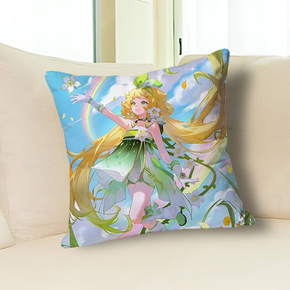W-Wuthering Waves Verina Anime Celebrity Merchandise All-Match Printed Pillow Case Sofa Car Office Room Decoration Protector