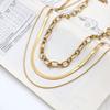Niche Personalized Metal Chain Multi-Layer With Snake Bone Chain Interlocking Chain Neutral Wind Necklace Female