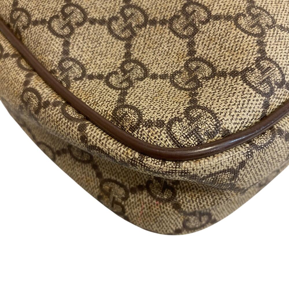 GUCCI 6423 Vintage Old Gucci Pochette GG pattern PVC Shoulder Bag Brown PVC Used