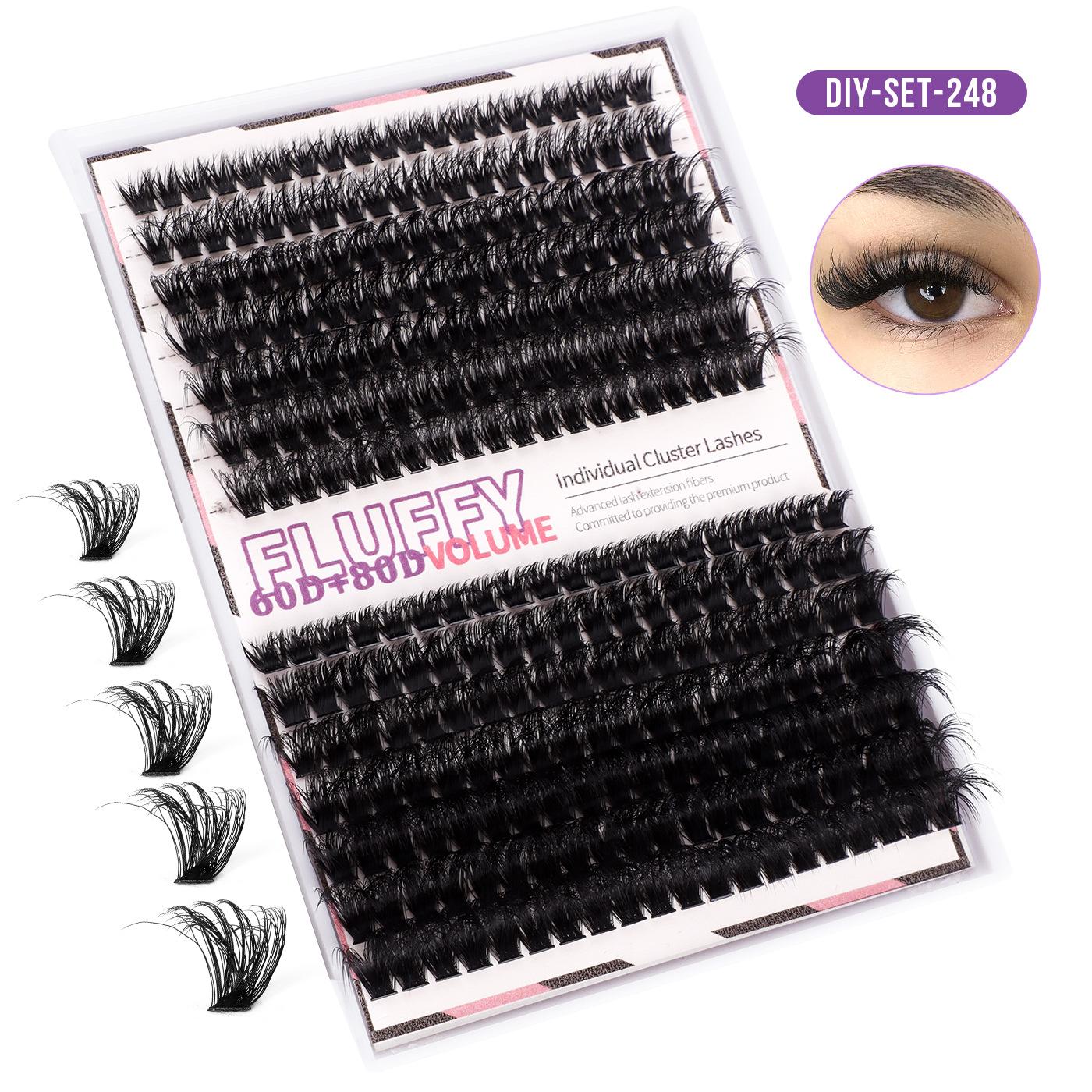 

Hot Melt Single Cluster Diy Segmented Halloween Style Colored False Eyelashes Large Capacity Single Cluster False Eyelash Set