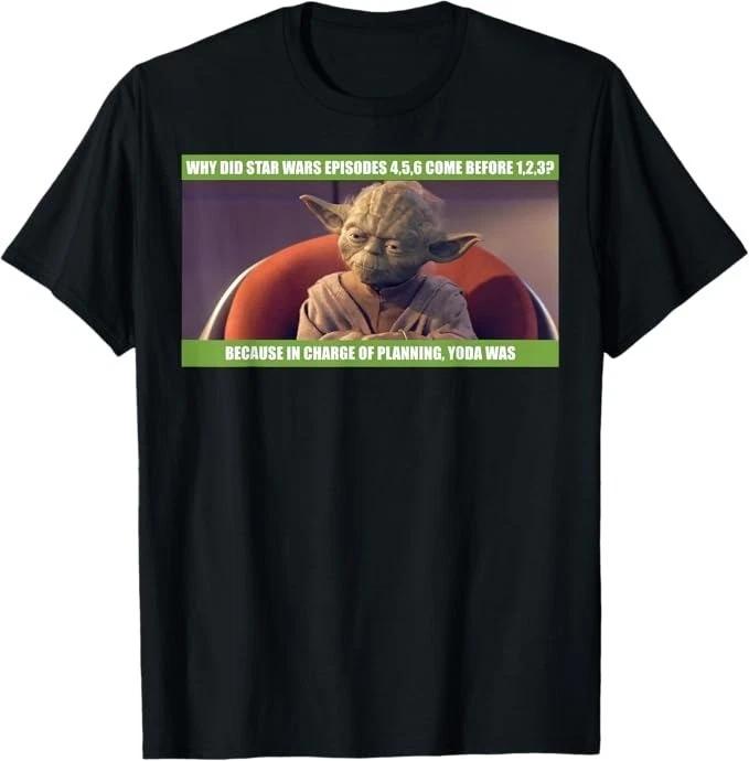 Unisex Adult Funny Graphic Fny Star Wars Yoda Planning Meme Joke Gr... XL