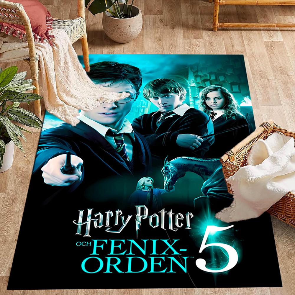 Harry Potter Hogwarts Themed Anti-Slip Rugs - Polyester Home Decor, Suitable for Bedrooms, Living Rooms, Doorways, Studios, and Decorations