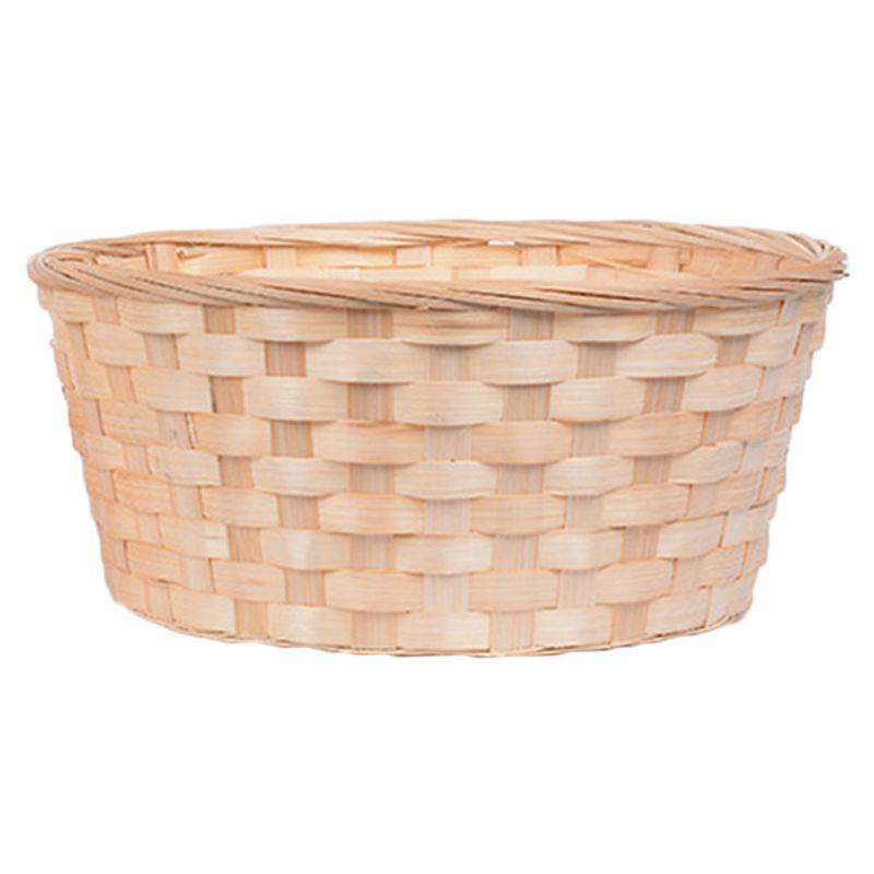 Bamboo Woven Bread Basket Snacks Container Food Display Basketry Kitchen Fruit Vegetables Egg Storage Tray Wicker Basket