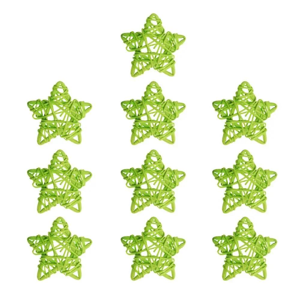 10PCS New Year Home Decor Xmas Tree Wedding Party Pentagram Shape Sepak Takraw Christmas Gift ArtifIcial Rattan Star