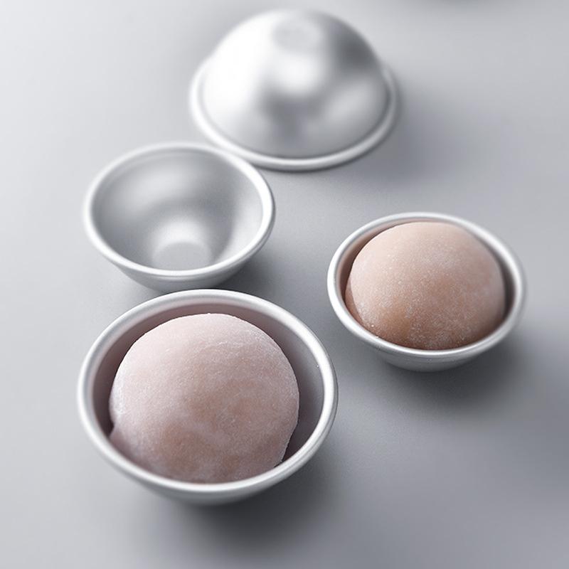 Practical Daifuku Dessert Bomb Mold Pan Tin Baking Cake Pastry Mould Snowball Mochi Mold 3D Aluminum Ball