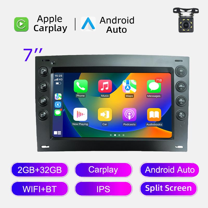 2Din 7 Inch Multimedia for Renault Megane 2 2002-2009 Android Radio GPS Car Intelligent System Smart Autoradio Wireless Carplay