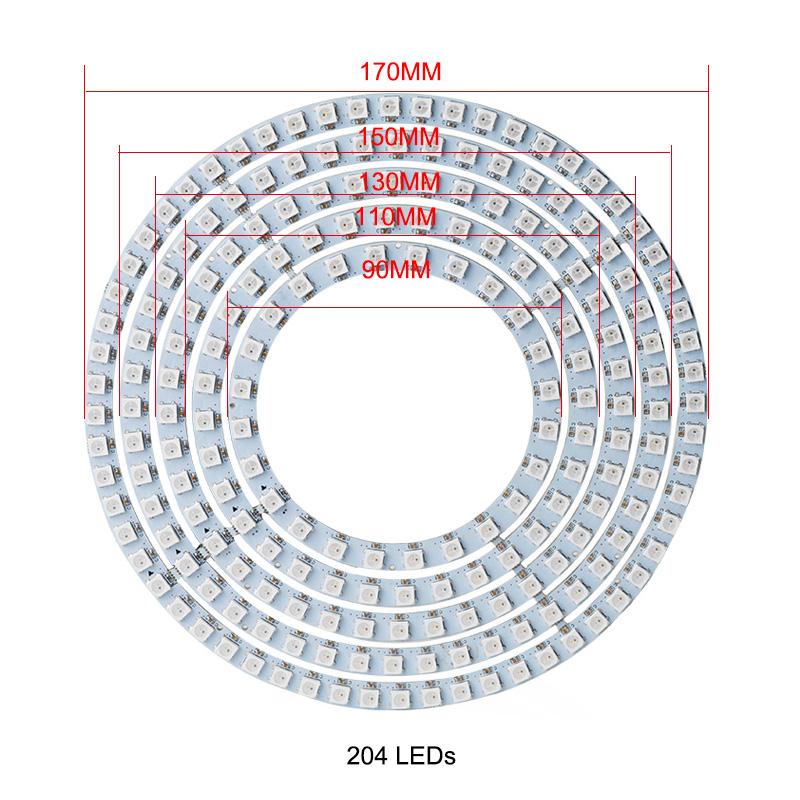 WS2812B DIY RGB LED Ring 148 To 241 Pixels WS2812 Round Modules SK6812 5050 Built-in RGB Addressable 5V LED Circle Arduino Ring