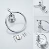 2-Piece Bathroom Bath Set, Wall Mounted Bathroom Hardware Fixture (Towel Ring Holder, Toilet Paper Towel Holder), Zinc Alloy