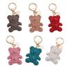 Cartoon Bear Keychain Pendant Cute-Rhinestone Bear Keyring Charm Decorations Bag Keyring Hanging Ornament Car Keys Ring