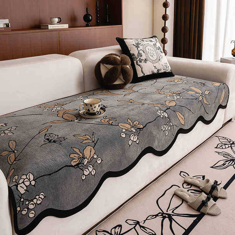 

Light Luxury High-End Special-Shaped Sofa Cushion New Sofa Cushion Cloth One-Piece Straight Non-Slip Sofa Seat Cushion 90*70cm