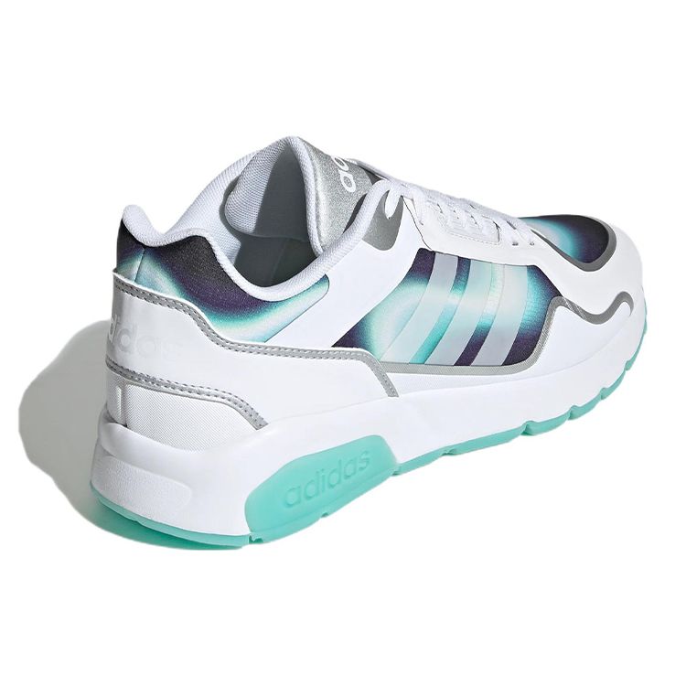 Adidas Neo Run9tis Comfortable Leather Slip-Resistant Durable Low-Top Casual Running Shoes Unisex Sneaker White Blue HP2161