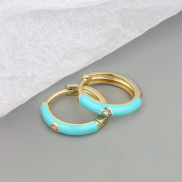 

ANENJERY циркониевые цветные серьги-кольца из эпоксидной смолы для женщин, персональные милые весенние украшения, подарок другу зелёный