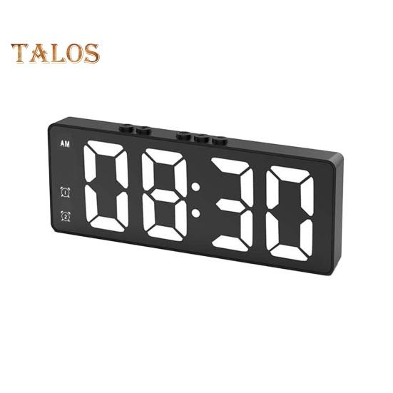 

Цифровой будильник с датчиком температуры и влажности, регулировкой яркости, питание от батареек, большой светодиодный дисплей для спальни A чёрный