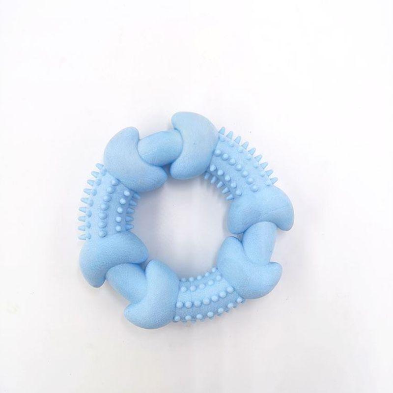 

Dog Toy TPR Foam Milk Flavor Bone Dog Bite Molar Thorn Ring Pet Toy Pet Supplies Wholesale Blue