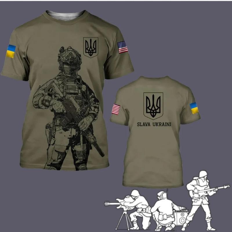 Army Veteran Flag Clothing Men's Camouflage T-shirt Men's Camouflage T-shirt Vintage 3D Comfortable Youth King-size Outdoor Tact