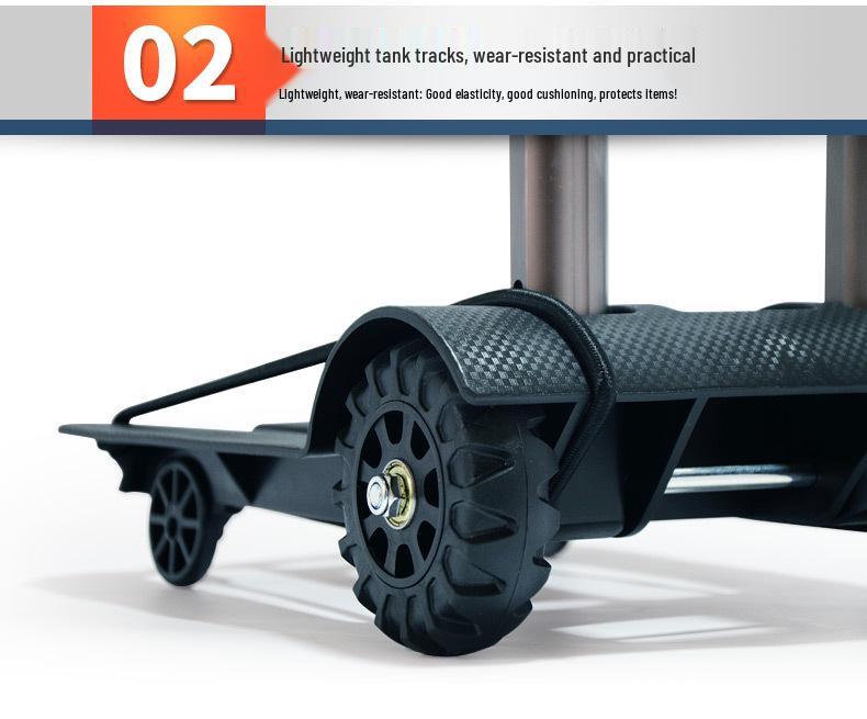 Foldable Grocery Cart with Sturdy Aluminum Pull Rod, Durable Wheels, Lightweight Hand Trolley for Cargo and Luggage