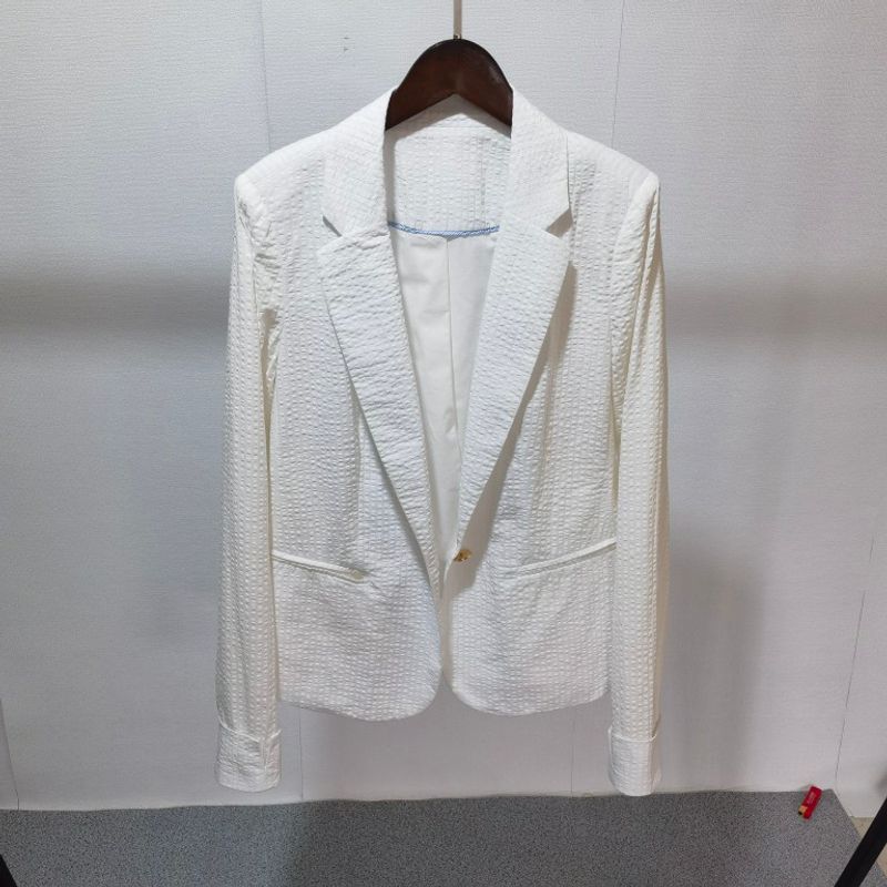 

Секил внутри и снаружи Чистый хлопок Белый Повседневный Маленький костюм Верхняя одежда Женские Летние топы Весна и Осень Мода Элегантный Деловой костюм Верхняя одежда White L