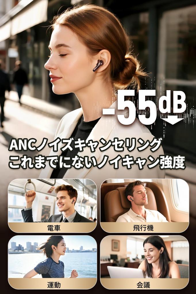 SOUNDPEATS Air5 Pro Wireless 55dB Noise Snapdragon Bluetooth Lossless Hybrid Ambient Sound Capture AI Dedicated IPX5 2025 Gold Award Earbuds,