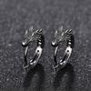 Vintage Animal Dragon Design Hoop Earrings for Men Three Color Available Temperament Accessories Personalized Jewelry