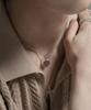 Vivus Olive Engraved White Gold Silver Necklace