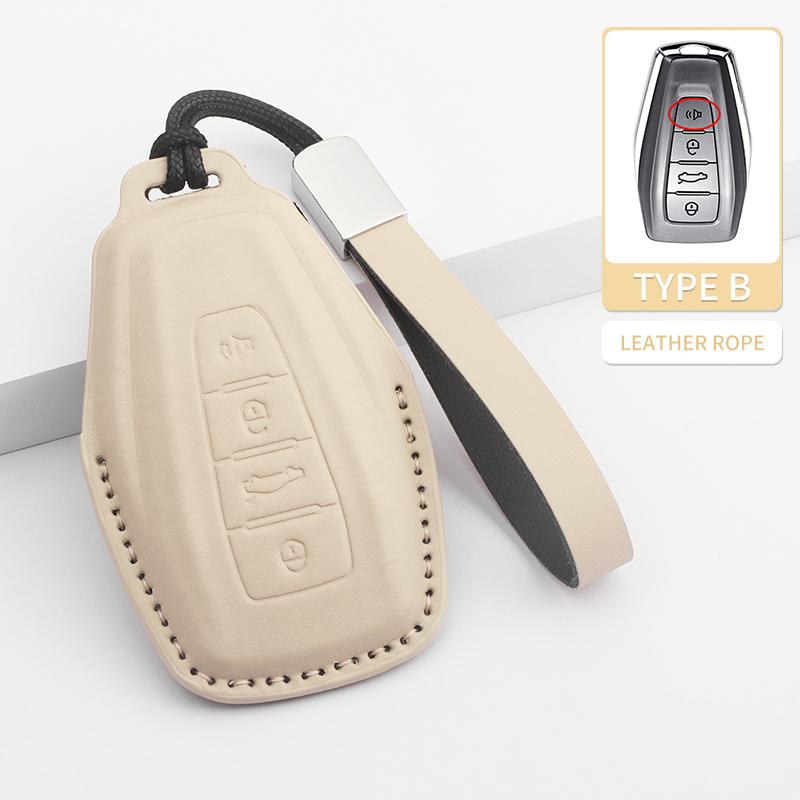 Interior Mouldings Leather Car Key Case Cover Protector Shell Fob Accessories  For Geely Coolray X6 X7 EX7 Geometry C Emgrand Gl