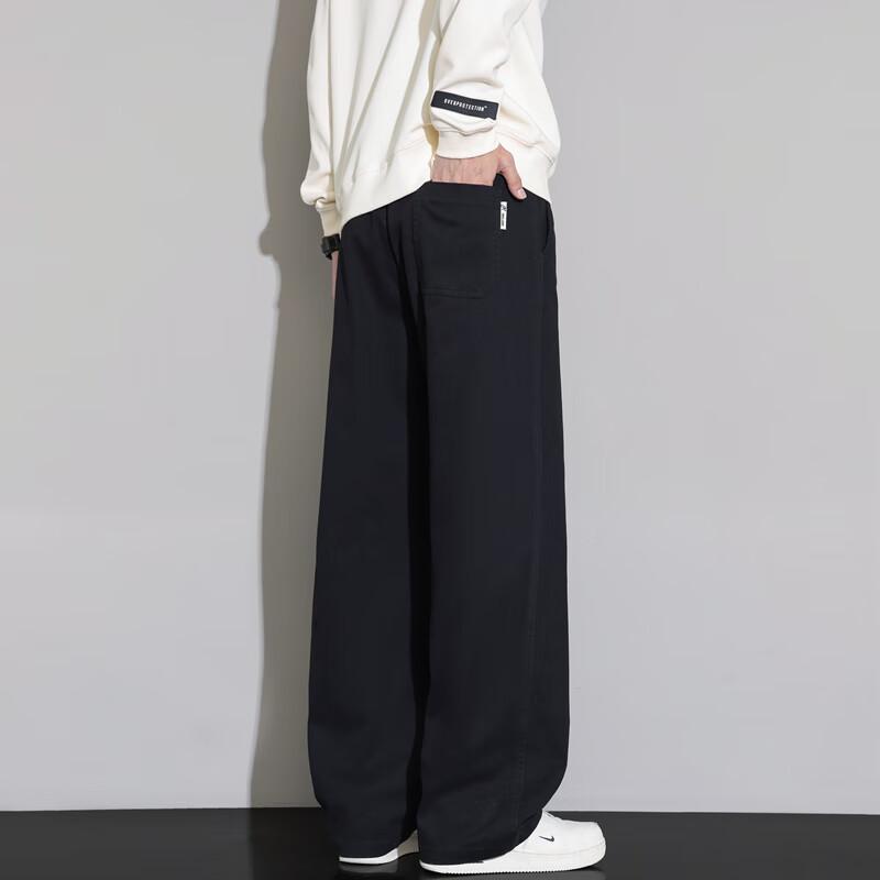 Homlean Men's Cotton Casual Straight-Leg Pants HZ92