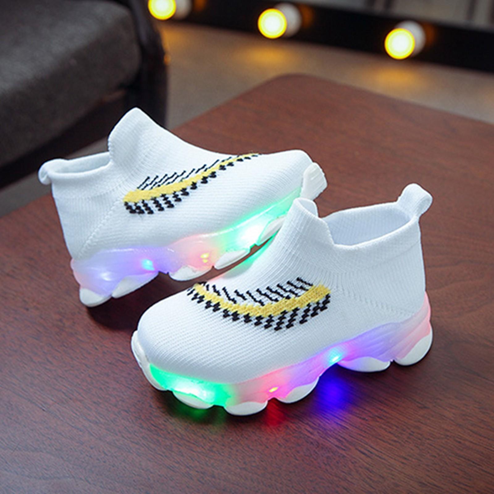 

Дитячі дихаючі сітчасті світлодіодні спортивні кросівки для дітей, немовлят, дівчаток і хлопчиків 25 білий