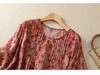 2025 Summer Floral Print Puff Sleeve Round Neck T-shirt