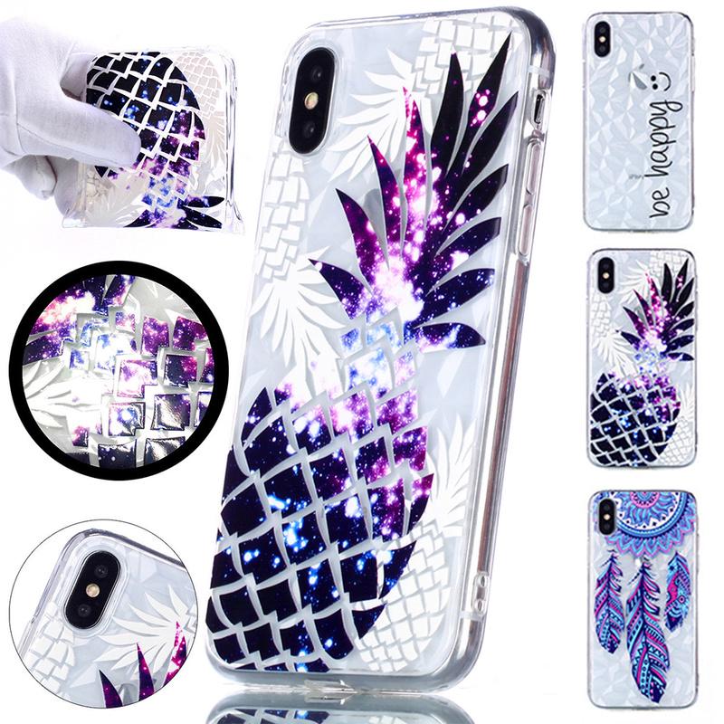 

Новый Алмазный Кристалл Зерна Прозрачный Мягкий Мягкий Силиконовый Телефон Дело IPhone 11 XR 7 Плюс Samsung S8