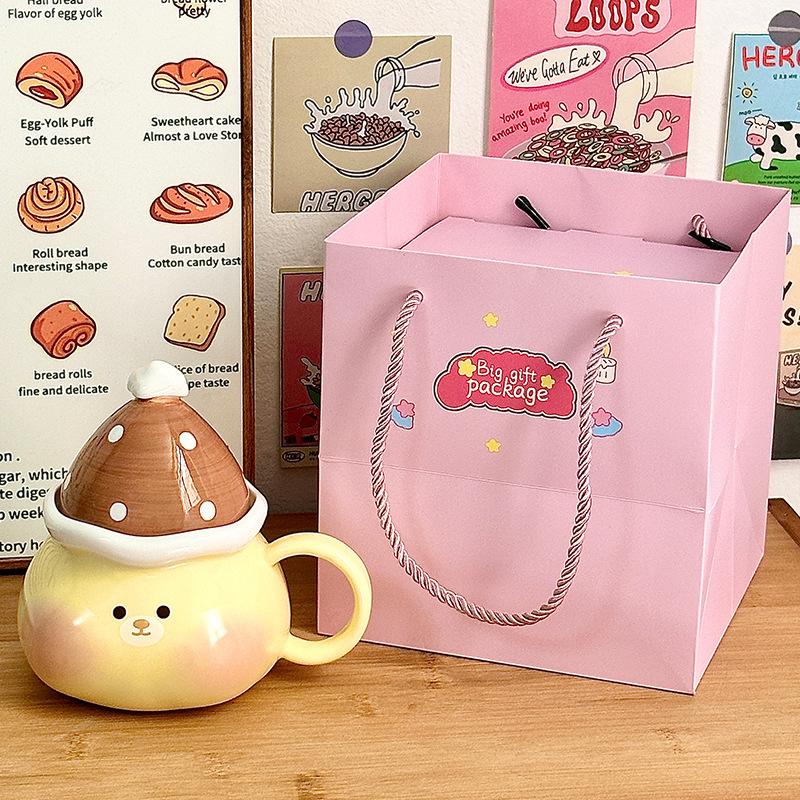 Cute Pig Cup Souvenir Mug Girl Water Cup Office Ceramic Cup with Lid Home Birthday Gift