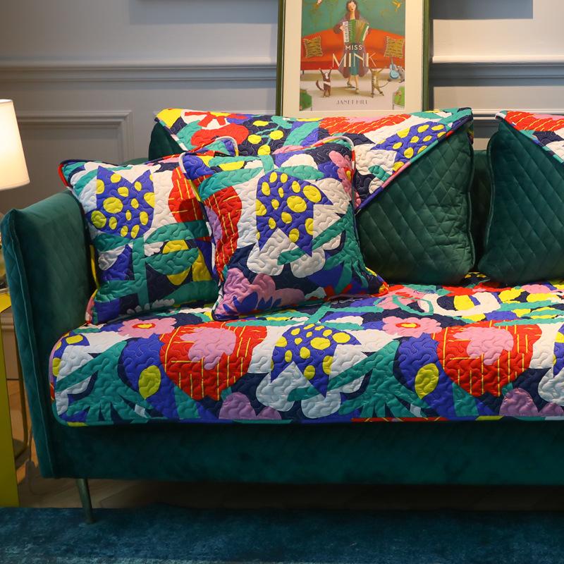 Si Kreative Farbe Baumwolle Sofa Kissen Stoff Rutschfest Vier Jahreszeiten Universal Leder Sofa Kissenbezug