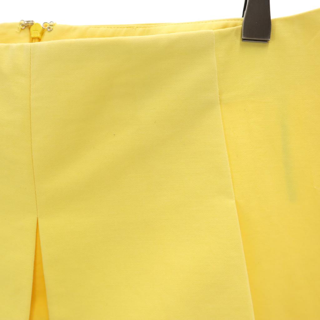 Celine Made In France Midi Length Pleated Skirt 36 Yellow Women Used