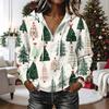 Women's Christmas Print Long Sleeve Hooded Pullover Sweatshirt