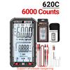 Multifunctional Digital Multimeter Ammeter AC DC Tester 6000 Counts Auto Range Voltmeter DCV ACV Resistance Temperature Measurement Digital Display