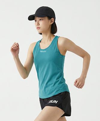 DEUXFISHING Essential Running Singlet Peacock Green W