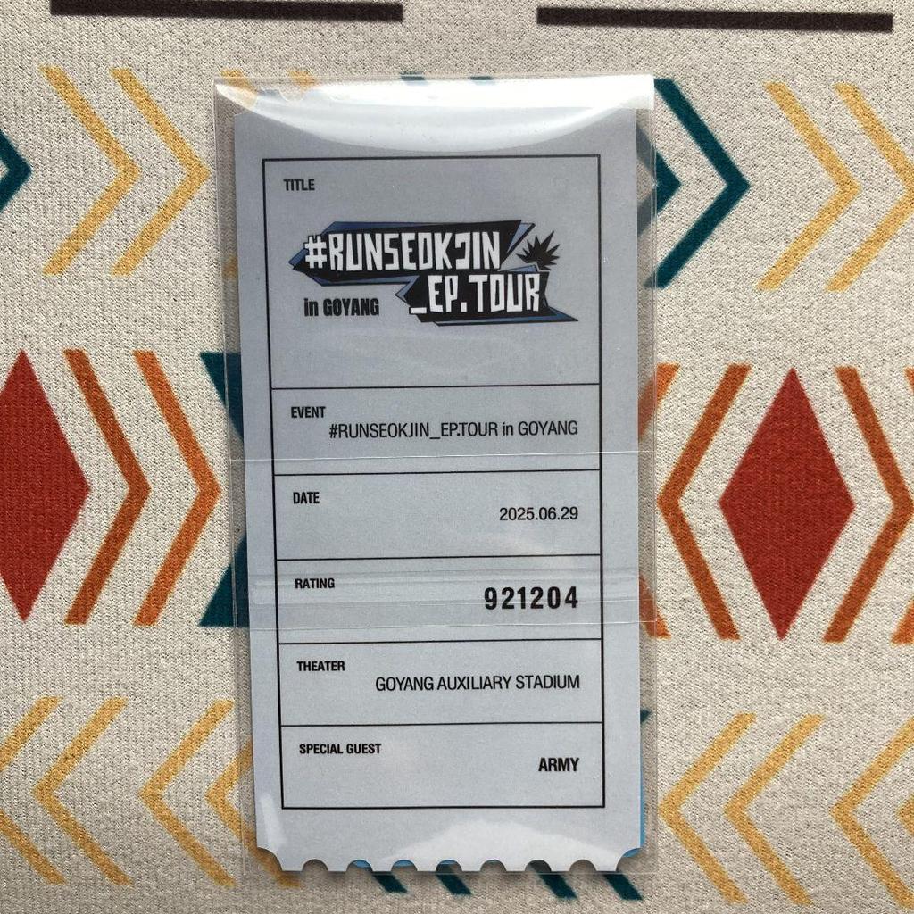 [USED] BTS 6/29 Jin RUNSEOKJIN_EP.TOUR IN GOYANG 1 Ticket