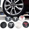ALB1 4 Stück 56mm Radkappe Nabenkappe Logo Hochwertiger Aufkleber für Tesla Model 3 Y S X Personalisierte Autoaufkleber Autozubehör