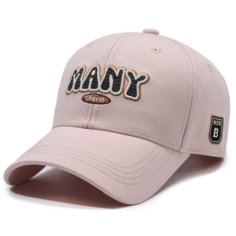 Embroidered Letter Baseball Cap for Men and Women, Spring and Summer Couple Versatile Sun Hat, Wide Brim Showing Face, Small Peaked Cap Man
