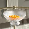 Plateau à fruits de luxe pour la maison, plastique transparent PET, style Ins, plateau à snacks ménager, bordure dorée, panier à fruits fleuri, plateau à fruits KTV, un paquet