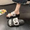 Slippers women wear summer new Sanya vacation sandals women's platform travel beach second uncle pig nose shoes
